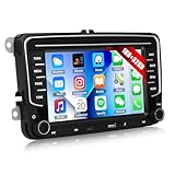 CAMECHO Android Car Stereo for VW Polo Caddy Golf Tiguan T5 Scirocco Skoda Octavia Fabia Seat Leon with Mirror link 7" Touchscreen 1+32GB Car radio with Bluetooth, WiFi, GPS, FM/RDS, Type-C/USB
