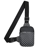 Long Keeper Small Sling Bag Chest Bag Vegan Leather Cross Body Shoulder Bag for Men Women Mini Crossbody Phone Bag Waterproof Travel Outdoor Small Man Bag