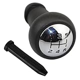 Xiciki 5-Speed Car Gear Shift Knob, Black Chrome Finish, Clear 5 Speed Scheme, Perfect OEM Replacement for Peugeot 206 207 307, Citroen C2 C3 C4 C5, Gear Shift Lever Knob