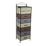 Household Essentials Victorian Style 8-Drawer Tower Storage Organizer Unit, Multicolor