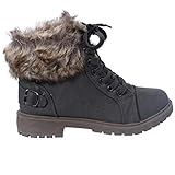 CORE COLLECTION Ladies Faux Fur Grip Sole Winter Warm Ankle Womens Boots Trainers Shoes Size 3-8 (Grey, Numeric_6)