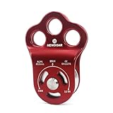 NewDoar 30 KN CE Certified Three Holes Rescue Climbing Pulley Micro Pulley for Max 13mm Rope Hauling with Bearing for Rappelling Zipline Durable Side Plates-1PC