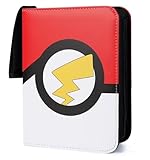 Card Binder for Pokemon, 4 Pocket Trading Card Holder Book with 60 Removable Sleeves, Card Folder 480 Cards Capacity