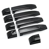 Zilimontt 9 PCS Exterior Door Handle Cover Trim for Range For Rover L322 2002-2012, Glossy Black ABS Plastic, Waterproof Scratch Resistant Auto Door Handle Bezel,