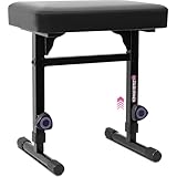 Liquid Stands Piano Bench Adjustable Stool – Music Keyboard Bench Seat for Piano Keyboard Stand with Black Padded Cushion for Musicians Piano Stool Chair,MS1083