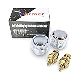 Wärmer System Bathroom Kitchen Sink Tap Top Head Covers - Standard Tap Tops Replacement for Leaking Aging Taps - 1/2 Tap Revivers - Hot Cold Top Indicator