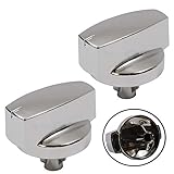 Genuine Belling 444445412 444445413 1000DF Oven Cooker Knob Function Control Switch (Silver/Chrome, Pack of 2 Knobs)