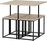 Seconique Stowaway Dining Set, Engineered Wood, Sonoma Oak Effect/Black, W 800mm x D 800mm x H 760mm