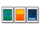 Mark Rothko - Set of 3 Prints, Fine Art Print, Abstract Art Exhibition Poster, Mid Century Modern Home Decor, Archival Matte, A2 (Print Only) - 59.4x42cm