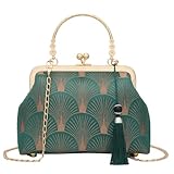 YeBon Retro Shoulder Chain Messenger Clutch Chinese Style Embroidered Jacquard Women's Evening Bags