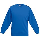 FRUIT OF THE LOOM Kids Classic Set-in Sweatshirt Jumper SS201 (9/11 Years, Royal Blue)