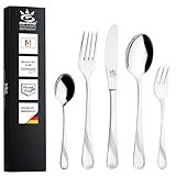 Gehring Solingen Dolce Cutlery Set, 30 Pieces, Stainless Steel Cutlery, High-Quality Cutlery Including 6 Solingen Dinner Knives, Cutlery Set for 6 People, Dishwasher Safe
