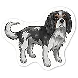 Azeeda 4 x 'Cavalier King Charles' White Premium Vinyl Decal Stickers – Waterproof, Durable & Easy to Apply - for Car Bumpers, Windows, Bins & More - Small (50mm) (DW00058213)