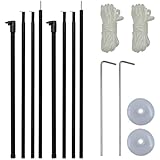 Andes Set Of 2 Universal Telescopic Adjustable Steel Tent/Awning Poles 180-220cm