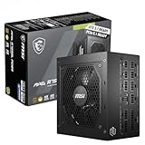 MSI MAG A750GL PCIE5 Power Supply Unit, 750W, 80 Plus Gold, Fully Modular, ATX 3.0, PCIe 5.0 GPU Support, Black Flat Cables, 7 Year Warranty