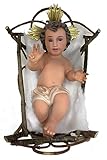 Genérico Figure Child Jesus Style Antique with Wooden Cot 30 cm &45 cm