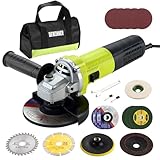 DEWINNER Angle Grinder Power Tool 1000W 2000-12000 RPM with 20 Accessorie,125mm Corded Angle Grinder with Canvas Handbag, Used for Cutting and Grinding, Polishing, Metal, Wood, Ceramic, Stone