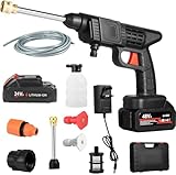 High Pressure Cordless Car Washer Water Gun 2000W 90Bar Jet Wash Cleaner + 48V & 24V Battery 22000mAh
