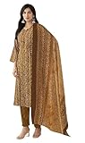 Ladyline 100% Cotton Cool Printed Salwar Kameez with Pants Style Bottom and Lawn Dupatta | Ethnic Indian Pakistani Outfit (CPSK ST940) (38/ Mustard)