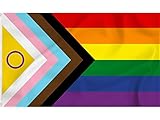 Storm&Lighthouse Intersex Progressive Gay Pride LGBTQ+ Flag 5ftx3ft with Eyelets