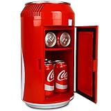 Coca Cola CC06-G 5.4L 8 Can Portable Coke Mini Fridge, Thermoelectric 12 V Cool Box, Car Refigerator for Snacks Lunch Drinks, AC Cords, Desk Accessory for Home Office Camping, Red