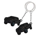 2Pcs Car Keychain Compatible with Jeep,Key Pendant,Black Keychain Personalized Keyring Key Chain Accessories Charm Compatible with Ford Bronco Gift for Valentine's Day, Birthday, Christmas,Anniversary