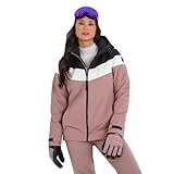 TOG24 Panorama Womens Waterproof Ski & Snowboard Jacket Durable Colour-Block Material Windproof & Breathable Fabric Helmet-Friendly Hood Snow Cuffs Snowskirt Ski Pass Pocket Goggle Wipe Attached