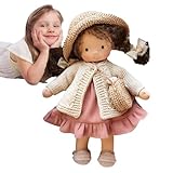 Wa-ldorf Doll, Handmade Wa-ldorfs Dolls, Cute Wa-ldorfdoll Christmas Doll, Cotton Wa-ldorfs Doll Girls, Wa-ldorfs Handmade Plush Doll With Curly Hair Girls,Plush Doll First Doll