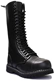 Grinders Mens King CS Derby Black Leather Boots 8 UK