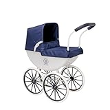 Bella Rosa My My First Carriage Pram | Traditional Style Carriage Dolls Pram | Premium English Traditional Carriage Pushchair | Push Along Pram With White Wheels | Ages 3+