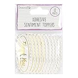 Dovecraft DCBS183 Essentials-Die Cut Thank You Sentiment-Silver & Gold Foil-Adhesive Toppers for Card Making, DIY, Papercraft, Home Décor & Scrapbooking, Multi-Colour, One Size