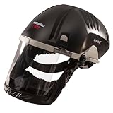 Trend Airshield Pro Full Faceshield, Dust Protector, Battery Powered Air Circulating Mask for Woodworking, AIR/PRO, Black and Grey