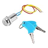 Motorcycle mobility scooter Ignition barrel Switch, 2 Wire Key Ignition Switch locking Keys Lock For Electric Scooter ATV Moped Kart