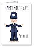 Police Policeman Policewoman Birthday Card Happy Birthday (envelope included) Not personalised but suitable for eg friend sister mum daughter granddaughter auntie husband brother son Grandson Uncle