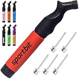 SPORTBIT Ball Pump with 5 Needles - Push & Pull Inflating System - Great for All Sports Balls - Football Ball Air Pump, Volleyball Pump, Basketball Inflator - Goes with Needles Set