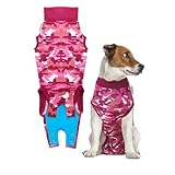 Suitical Recovery Suit Dog, X-Small, Pink Camouflage