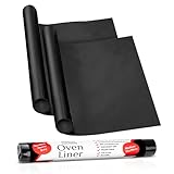 Heavy Duty Premium Oven Liner - 2Pack Extra Thick Non-Stick Oven Liners for Bottom of Oven 32x50cm - Reusable Protector Sheet Mat for Bottom of Oven, BBQ Mats Easy-Clean, BPA-Free by Lxrious