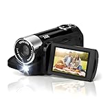 Akozon Handheld Video Camcorder, 1080P 16MP Dv Camera 2.7in TFT Rotatable Screen 16x Vlogging Video for Kids Digital Zoom with USB Cable Black (Black)