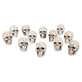 Halloween Decorative Skull Set – 12 White Skull Heads Party Accessory for Halloween, Pirate Party, Horror Nights and Themed Events