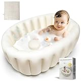 Inflatable Baby Bath, Portable Foldable Travel Bath Tub, Collapsible Non-Slip Infant Bath Tubs Baby Essentials for Newborn Mini Air Swimming Pool Bathtubs for Toddler Boys and Girls 0-12 Months