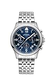 Rotary Mens Chronograph Analogue Quartz Watch with Blue Dial and Silver Stainless Steel Bracelet GB00475/52