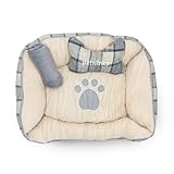 3pce Pet Bed Cuddler Set with Cushion and Blanket Anti Slip Cuddler Bed with Removable Cushion (Grey)