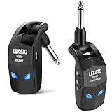 LEKATO Wireless Guitar System,Bass Wireless Transmitter Receiver, Rechargeable Digital Instrument System Cordless Electric Guitar Cable Bass Jack Lead For Guitars Bass (WS80)