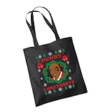 SMARTYPANTS Mike Tyson Christmas Tote Bag - Novelty Funny Joke Merry Chrithmith Xmas Festive Holiday Famous Boxer Boxing Match Glove Stocking Filler Presents Gift Bag (Black Prime)
