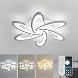 Dorlink LED Ceiling Light Dimmable, Modern Ceiling Lights Living Room with Remote Control/APP, 54W 4860LM 3000K-6500K LED Ceiling Lights for Bedroom, White Ceiling Lamp for Kitchen Dining Room
