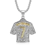 MayiaHey Number 7 Soccer Jersey Pendant - Silver Football Necklace Soccer Charm Jewelry
