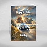 Ford Escort Mk1 Birthday Card for Hubby – Classic British Rally Car Mk1 for Motorsport Racing Fans & Retro Driving Enthusiasts: Hubby Birthday Card (Size A5)