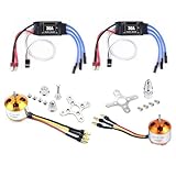 Tsudoku 2Pack 2212 1400Kv/2200Kv Brushless Outrunner Motor with Mount 10T/6T+30A ESC for Rc Aircraft Quadcopter UFO Spare Parts