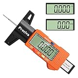 Tyre Tread Depth Gauge, Preciva 0-25.4mm/Inch Digital Tire Checker UK, Tyres Surface Measuring Tool with Large LCD Screen for Cars, Trucks, Motos, Orange