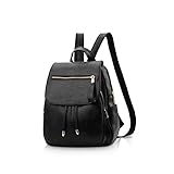 NICOLE&DORIS Fashion Women Backpack Mini Backpack Faux Leather Ladies Rucksack Shoulder Bag Purses Girls Backpack Black